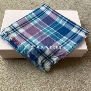Coach Plaid Scarf - 43in X 45in.